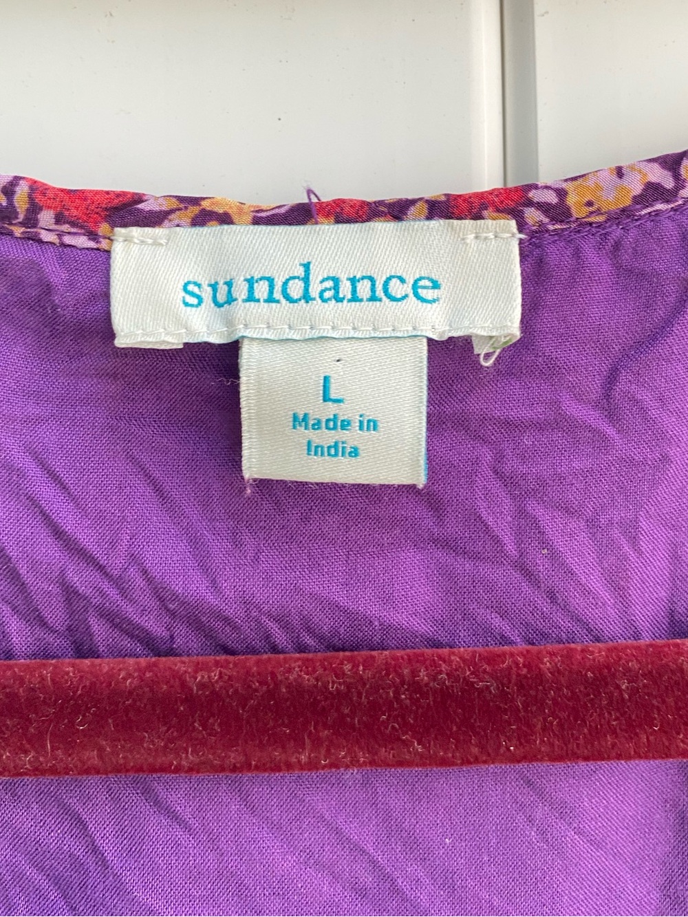 Sundance floral mulberry purple crepe viscose tiered midi dress size large - Picture 6 of 7